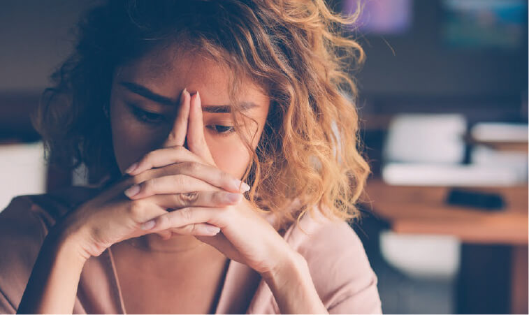 Woman experiencing burnout