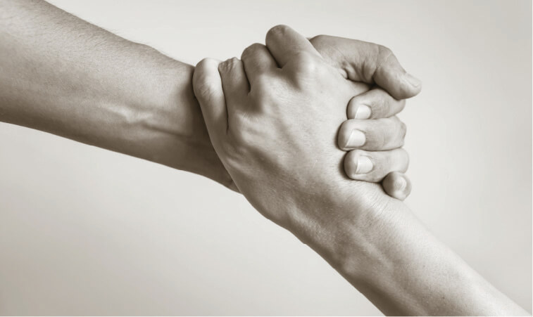 Two hands held